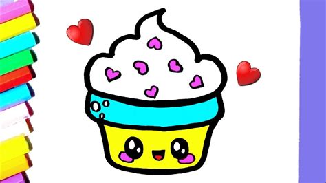 Cómo Dibujar Un Lindo Cupcake Kawaii ♥ Dibujos Kawaii Dibujos Para