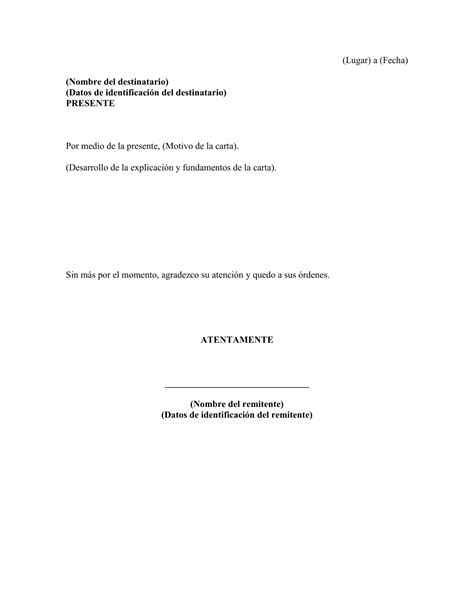 Formato De Carta Formal Para Una Institución