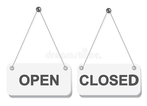 Open And Closed Door Signs Board Stock Illustration Illustration Of