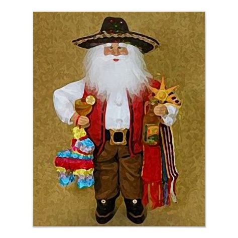 Hispanic Mexican Southwestern Texan Santa Claus Poster