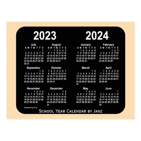 2023 2024 Wheat Neon Mini School Calendar By Janz Postcard Uk