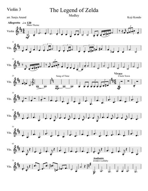 The Legend Of Zelda Violin 3 Sheet Music For Violin Download Free In