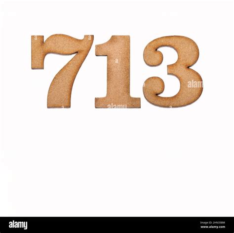 Number 713 In Wood Isolated On White Background Stock Photo Alamy