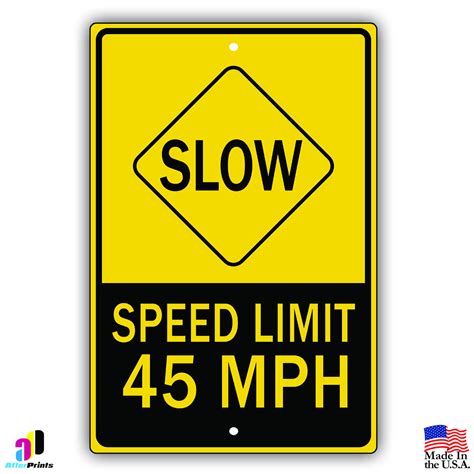 Speed Limit 45 Miles Mph Slow Driving Aluminum Metal 8x12 Sign Ebay
