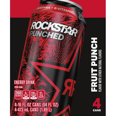 Rockstar Punched Fruit Punch Flavor Energy Drink 16 Fl Oz Instacart
