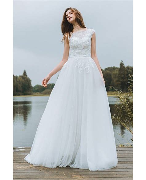 Https://tommynaija.com/wedding/a Line Wedding Dress With Sleeves Simple