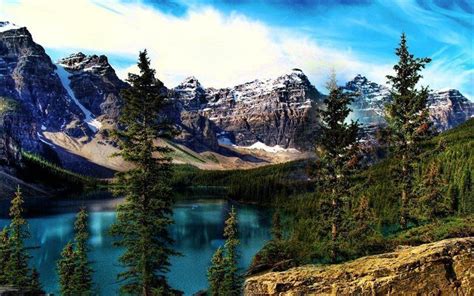 Scarica Sfondi Lago Moraine Hdr Montagna Parco Nazionale Di Banff