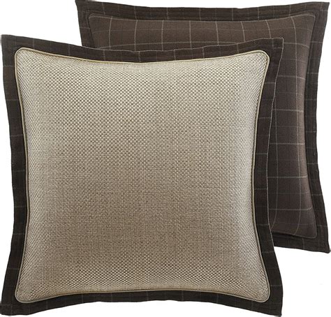 Croscill Clairmont Euro Pillow Sham Ecru Taupe Brown Home And Kitchen