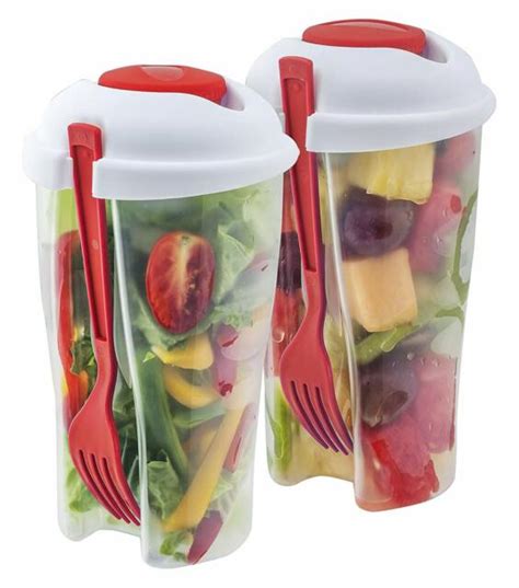 Innova Portable Healthy Salad Container To Go With Dressing And Fork