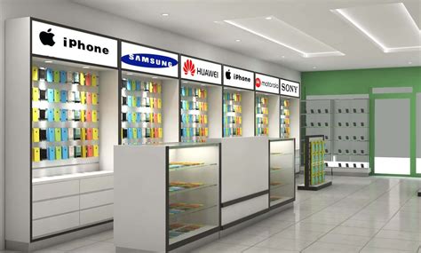 Customized Mobile Phone Shop Interior Design With Display Showcase