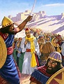 Jeconiah, King of Judah, leading his people into captivity … stock ...