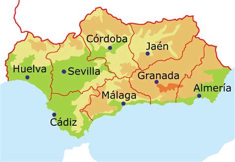 Las Provincias De Andalucía Tamaño Completo