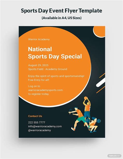 Sports Day Event Flyer Template In Psd Illustrator Word Publisher