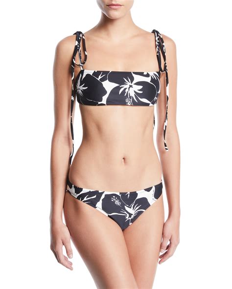 Proenza Schouler Hibiscus Print Bandeau Two Piece Bikini Set Bergdorf