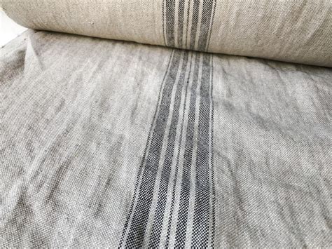Striped Linen Fabric By The Yard And Meter Stonewashed Linen Etsy Australia