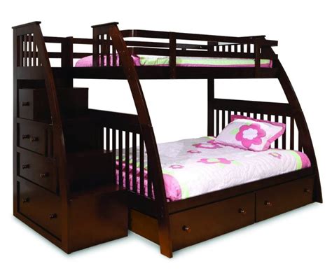 This set usually has a headboard that extends the length of the bed above, which makes the lower bed permanently attached below. 24 Designs of Bunk Beds With Steps (KIDS LOVE THESE)