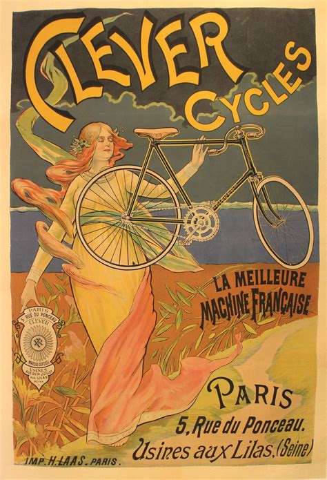 Vintage French Cycle Advertising Poster Reproduction Cycles Lorette Kunstplakate Kunst