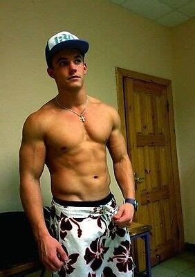 Shirtless Male Muscular Frat Boy Jock Hunk Dude Huge Arms Photo X C Ebay