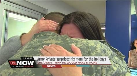 Soldier Surprises His Mother At Work By Coming Home For
