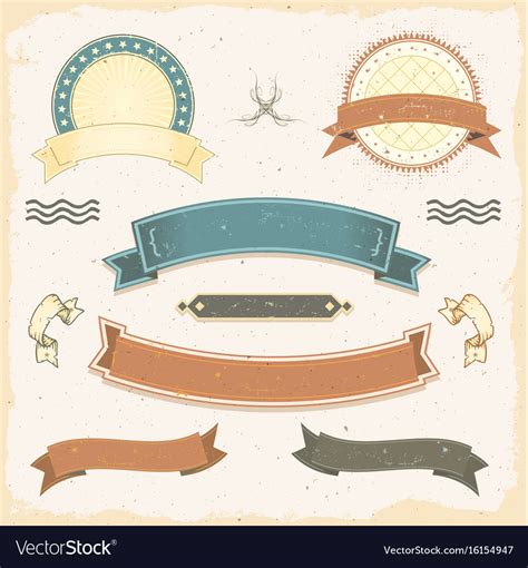 Grunge Banners And Ribbons Set Royalty Free Vector Image