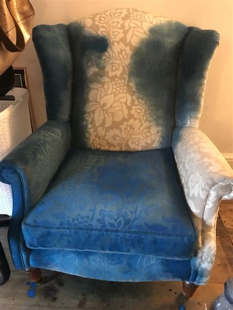 How To Dye A Fabric Chair Or Sofa The Burrow Fabric Chairs Makeover