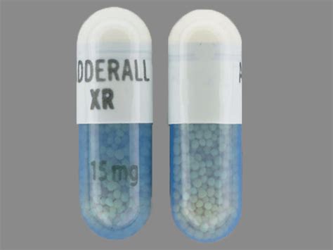 ADDERALL XR Mg Pill Images Blue White Capsule Shape