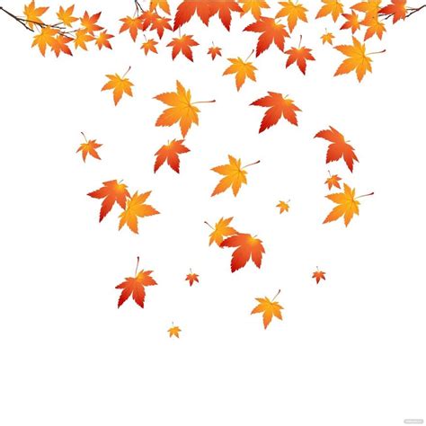 Autumn Falling Leaves Vector In Illustrator Svg  Eps Png