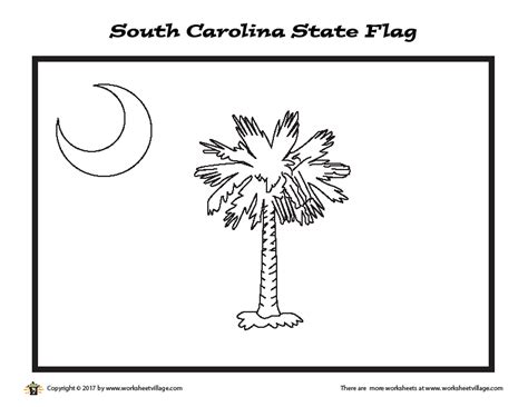 South Carolina State Flag Coloring Page Worksheet Village