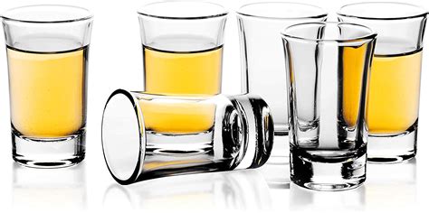1 5 Oz Shot Glass Set Of 6 Reatr Clear Shot Glasses Tumbler Thick Tequila Alcohol Rum Vodka