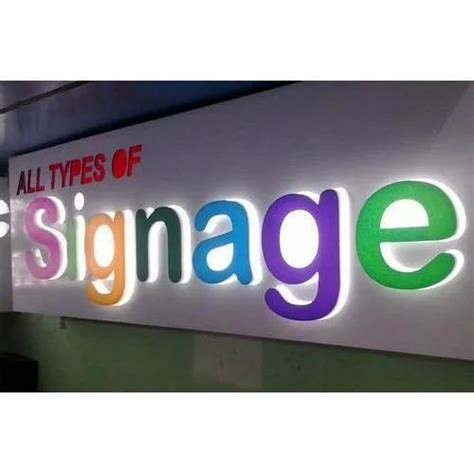 Acrylic Glow Led Signage Board Shape Rectangular For Outdoor At Rs