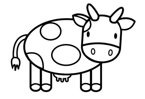 Cartoon Cow Coloring Pages Clipart Best