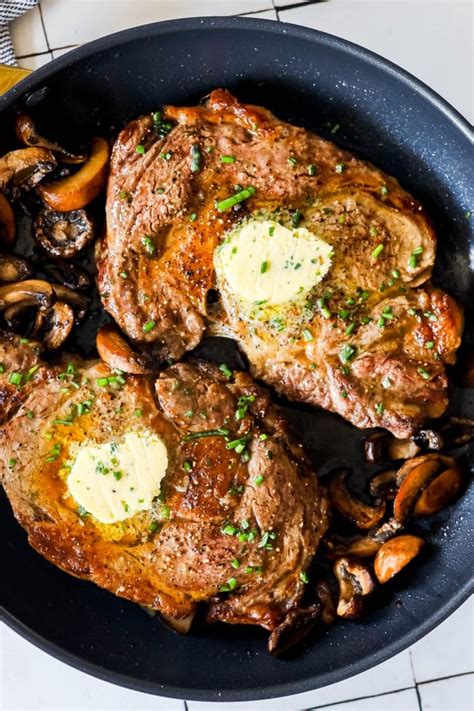 The Best Oven Broiled Ribeye Steaks With Mushrooms Recipe Sweet Cs