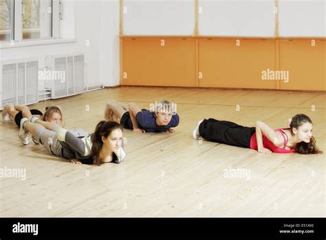 People Laying Down On The Floor Stock Photo Alamy