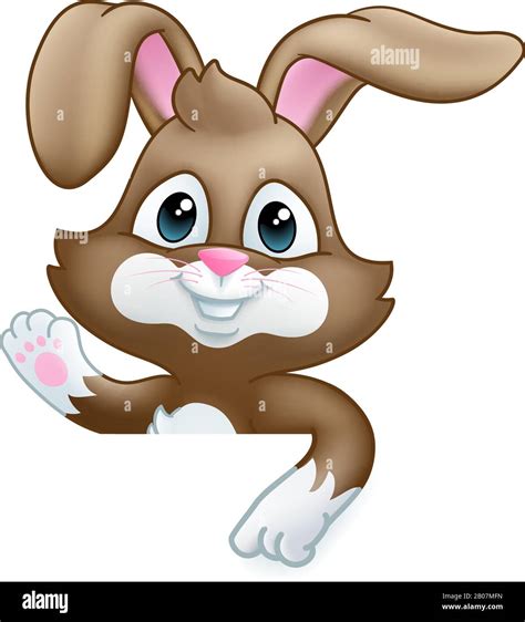 Easter Bunny Rabbit Cartoon Sign Stock Vector Image And Art Alamy