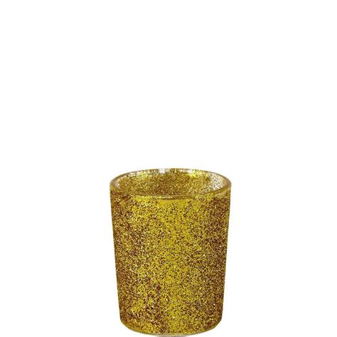Glitter Gold Votive Candle Holders 6ct Party City