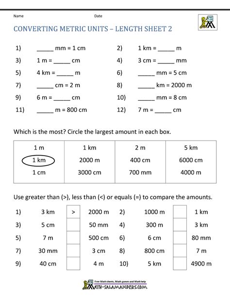 Metric Conversion Worksheet With Answers