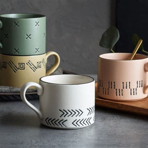 Nordic Style Ceramic Coffee Mug Scandinavian Cup Oz Etsy