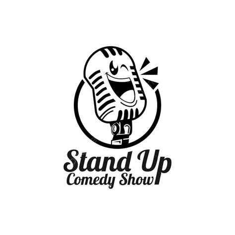 Stand Up Comedy Logo Design With Funny Microphone Character Design