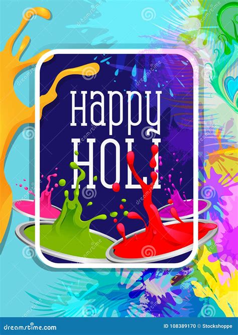 India Festival Of Color Happy Holi Background Stock Vector