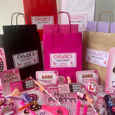 Personalised Filled Hen Party Bag Complete With Tissue And 8 Etsy Uk