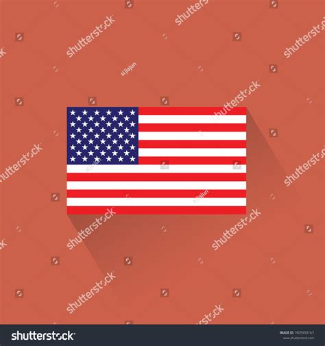 American Flag Orange Background Vectordigital Illustrationcomputer