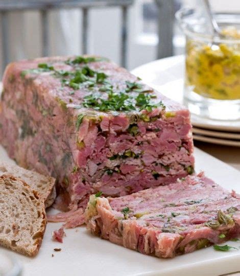 Slow cooked chicken & black pudding terrine, red onion chutney, toasted brioche £8.50 garlic & chilli grilled atlantic prawns, aioli £13.50/£26.00 mussels, smoked bacon & kentish gala cider £14.00/£27.00 Ham hock terrine recipe | delicious. magazine | Recipe ...