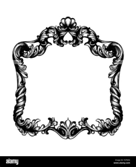 Vintage Frame Vector Line Art Classic Engraved Ornaments Royal Style