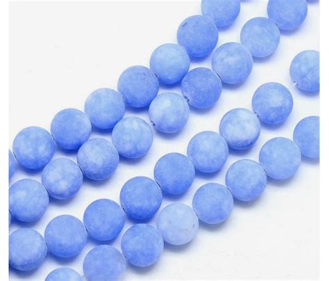 Light Periwinkle Blue Matte Jade Beads 8mm Round Golden Age Beads