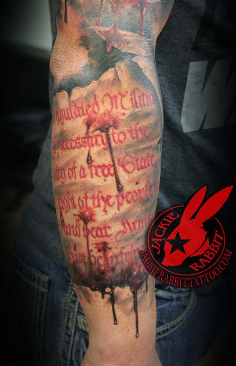 Second 2nd Amendment Nra Lettering Tattoo By Jackie Rabbit Flickr