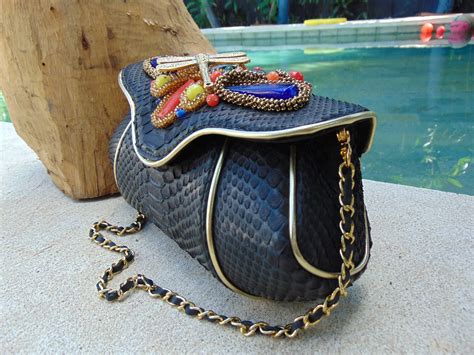 Genuine Python Bag Snakeskin Bag Handbag Purse Real Snake Skin Etsy Uk