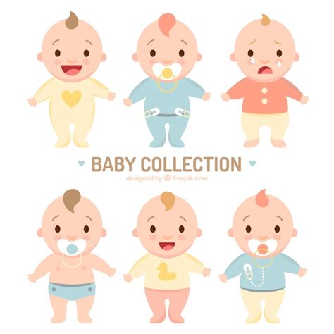 Free Vector Assortment Of Adorable Babies In Pajamas
