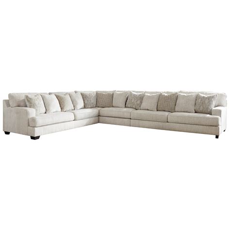 Signature Design By Ashley Rawcliffe 4 Piece Sectional With Scatterback