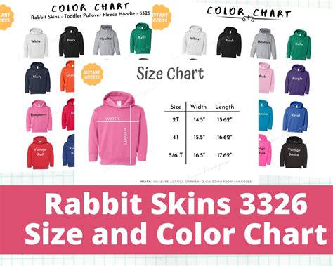 Rabbit Skins 3326 Color Chart Rabbit Skins 3326 Size Etsy