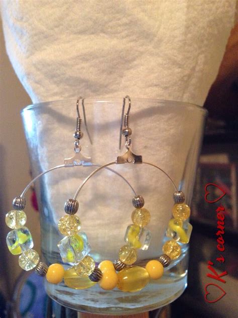 Yellow Hoop Earrings Beaded Jewelry Alex And Ani Charm Bracelet